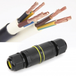 2 tk v&auml;listingimustes IP68 veekindel 3 kontaktiga harukarbi elektrikaabli juhtme pistiku tarvik