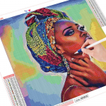 5D DIY teemantmaaling Aafrika naiste k&auml;sit&ouml;&ouml;komplekt t&auml;isruudukujuline &uuml;mmargune imantitikandid portree mosaiikkunst kodukaunistus Full Round 30x30CM