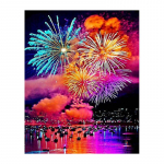 5D isetehtud teemantmaal V&auml;rviline ilutulestik Teemanttikandid Ristpistes Kodukaunistus K&auml;sitsi valmistatud kingitused Round 20x30cm