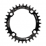 Jalgratta &uuml;mmargune/ovaalne 104BCD 32T 34T 36T 38T kitsas lai &uuml;heahelaline ketir&otilde;ngas 32 must