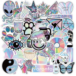 50 tk Holograafilised lasert&uuml;druku grafiti kleebised kaunistus Ipad pagasi mootorratta s&uuml;learvuti isetegemise veekindel kleebis