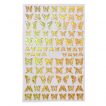 1-leheline k&uuml;&uuml;nte kleebis &otilde;hukese tekstuuriga 3D-turvaline ilus liblikas manik&uuml;&uuml;ri kleebis fotograafia jaoks 3 kuldne