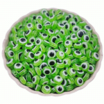 Ovaalsed helmed Evil Eye Resin vahehelmed ehete valmistamiseks Kalasilma helmeste valmistamine K&auml;sitsi valmistatud tarvikud DIY k&auml;ev&otilde;ru 7*10mm roheline