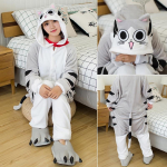Loomakass Tiiger Kigurumi &Uuml;kssarvik Onesie T&auml;iskasvanud Teismelised Naiste Meeste Pidžaamad Naljakad Flanellist Soe Pehme Magamisriietus &Uuml;heosaline Jumpsuit Cosplay Kost&uuml;&uuml;m s