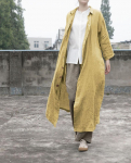 Johnature naiste vintage X-pikk &uuml;hev&auml;rvilised &uuml;hev&auml;rvilised linasest kraega n&ouml;&ouml;biga s&uuml;gismantlid laia v&ouml;&ouml;kohaga One Size roheline/linane
