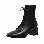 Naiste l&uuml;hikesed saapad Naturaalsest nahast Moodsad saapad Kevad-s&uuml;gisel T&ouml;&ouml;riistad Saapad Kingad Kandilised saapad 39 must