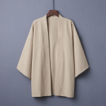 Moodne suvine tavaline v&auml;rviline mantel Jaapani kimonokardigan kimono haori naisele, mees, avar &otilde;huke must pealisr&otilde;ivas One Size