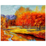 3D teemanttikandid ristpistes &uuml;mmarguse kivimaaling mangroovimetsaga Full Round 20x25CM