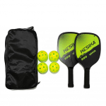 Pickleballi aerukomplekt Pickleballi reketite pallikomplekt, 2 reketit ja 4 hapupalli palli koos kandekotiga roheline