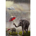 5D DIY Teemantmaaling Loomade Elevandi Rhinestone Pilt T&auml;ielik Teemanttikandid Mosaiik K&auml;sit&ouml;&ouml; Kingitus M&ouml;&ouml;blikaunistus Full Round 20x30CM