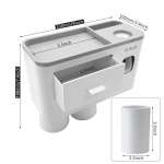 Vannitoa hambaharja hoidik Seinale kinnitatav vannitoa hoiurest kahekordne automaatne magnettopsidega hambapasta dosaator valge