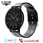 LIGE NFC nutikell naistele salvestav nutikell Android iOS-i jaoks Bluetoothi ​​k&otilde;ne h&auml;&auml;leassistent digitaalsed kellad uus ilmakell must