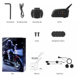 V6 plus Mootorrattakiivri Peakomplektid Bluetooth5.0 Juhtmevaba Intercom Raadiosaatja K&auml;ed-vabad Muusika 800m Interfon Suhtleja 6 S&otilde;itjale Kahe Mikrofoniga 1PCS