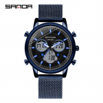 SANDA Simple Trend Kell Meeste Tudengite Mood Topelt Elektrooniline Kell Digitaalne Veekindel spordikell sinine