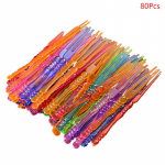 80 tk Mini v&auml;rvilised l&auml;bipaistvad &uuml;hekordsed kahvlid peo-grillpulkade komplekt 80pcs