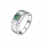 BagueRingen meeste 925 sterlingh&otilde;bedast s&otilde;rmuse imitatsiooniga 1-karaadine D-COLOR Moissanite teemant-ehete luksuslikud s&otilde;rmused suurus 7-12 9 sinine/roheline