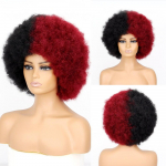 XINRAN Afro naiste l&uuml;hike, lokkis, kohev parukas S&uuml;nteetilisest kiust l&uuml;hike poolmust poolvalge parukas naistele igap&auml;evaseks kandmiseks 30 CM