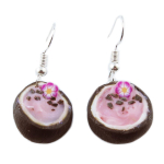 Les Tr&eacute;sors De Lily [R2773] - K&auml;sitsi valmistatud k&otilde;rvar&otilde;ngad 'Coconut Smoothie &agrave; la Rose' roosa pruun - 15x12 mm Heleroosa