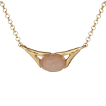 Les Tr&eacute;sors De Lily [R5630] &ndash; k&auml;sit&ouml;&ouml;h&otilde;bedast kaelakee 'Meghan' roosast kullast kvarts - 20x10 mm Heleroosa