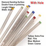 4 mm Hambaravi Metallist Poleerimispulk Poleerimisriba Teemantlihvpinnaga m&otilde;lemalt poolt auguga Hammaste Valgendusmaterjalid 20 pcs Coarse Green