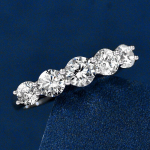 5 Stones 3,6 kate D v&auml;rvi Moissanite s&otilde;rmus 925 Sterling h&otilde;betatud 18k valge kullaga s&otilde;rmused naistele Pulmad Eternity 8