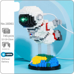 18361 Kosmoseastronaut Kosmosemees lendab Earth Star LED-valgusti mudel Mini Teemantplokid Tellised Ehitusm&auml;nguasi lastele ilma kastita