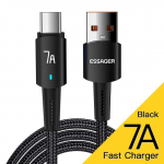 Essager 7A USB C-kaabel 100 W USB-t&uuml;&uuml;pi C-kaabel C-t&uuml;&uuml;pi kiirlaadimiskaabel Huawei P40 Pro Honor 70 Pro kiirlaadimise andmekaabli jaoks 1m must