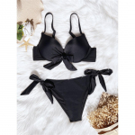 5 v&auml;rvi s&otilde;lmitud Push Up bikiinid, naiste ujumisriided, naiste kaheosaline bikiinikomplekt koos rinnahoidja tassi ujumiskost&uuml;&uuml;miga, ujumine S must