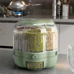 Toidujaoturid &Otilde;hukindel teravilja toidukonteinerite kast 360 &deg; Kraadine P&ouml;&ouml;rleva suletud riisi &auml;mber Majapidamises kasutatava teravilja ladustamise teravilja mahuti paak M-7KG