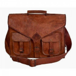 Suur ehtsast kitsenahast vintage pruun Messengeri &otilde;lakotti portfell 13x18x5 pruun