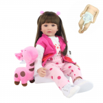 Reborn Baby Girl Doll Realistlik m&auml;nguasi, silikoonist keha, 55 CM 22 tolli pikkade juustega Printsess V&auml;ikelapse Bebe j&otilde;ulukingid