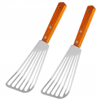 (Qunide) Steak Slotted Turner Shovel Kala spaatliga Mitmeotstarbeline roostevabast terasest toiduvalmistamine One Size