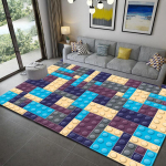 V&auml;rviline plokk-geomeetriline tr&uuml;kitud vaibavaip elutuppa magamistuppa suure pindalaga vaibad Tr&uuml;kitav p&otilde;randavaip salongimattide teipide jaoks 100cm x 150cm