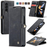 Kickstand rahakoti funktsionaalne nahk&uuml;mbris Samsung Galaxy Z Fold 4 Fold4 5g Zfold4 t&auml;ielik kaitsekate Samsung Fold4 Capa jaoks for Samsung Z Fold 4 must