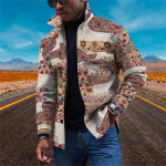 Meeste moetrend igap&auml;evane vabaaja tr&uuml;kitud pikkade varrukatega n&ouml;&ouml;biga sulejope L