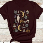 Mood naiste Moon Skull T-s&auml;rk Naljakas vabaaja O-kaelusega l&uuml;hikeste varrukatega T-s&auml;rk Suvine naiste T-s&auml;rk XS must