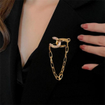 Tsirkooniga kaetud kett Pross Metallilise disainiga korsan&otilde;el Moodsad temperamendiga r&otilde;ivatarvikud kuld