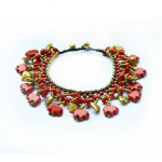 Boheemlaslik t&uuml;rkiissinine k&auml;ev&otilde;ru vasest aksessuaarid vahast kootud k&auml;ev&otilde;ru mitmekihiline ripats originaal riietega sobiv k&auml;ev&otilde;ru 18.5CM punane