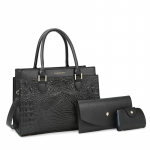 3-osaline komplekt Naiste rahakotid ja k&auml;ekott Naiste &otilde;lakott Elegent l&uuml;hikese k&auml;epidemega kott Kvaliteetne PU-nahast kandekott naistele must