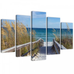 Viieosaline pildil&otilde;uenditr&uuml;kk Sea Beach Nature 100x70 sinine