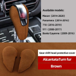 For Porsche gear lever cover gear lever cover Macan Cayenne 718 Maca Palamela 911 modified pruun