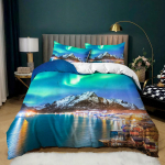 3D Arctic Aurora voodipesukomplekt Ilus maastik tekikate padjap&uuml;&uuml;r 2/3 t&uuml;kki AU180 * 210 t&auml;issuuruses kiiresti kuivav kodusisustus DE 135x200cm