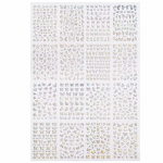 16 lehte H&otilde;bedane 3D k&uuml;&uuml;nekunsti kleebis Laser &Otilde;&otilde;nesk&auml;rbs Liblikad Kujundid Nail Art Decal Dekoratsioonid Erineva kujuga leht