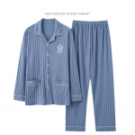 Meeste kevadine ja s&uuml;gisene uus pikkade varrukatega korea versioon koduriietest &uuml;hev&auml;rvilised vaba aja tr&uuml;kitud puuvillased pidžaamakomplektid Sense L