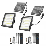 Neoglint p&auml;ikeseenergial t&ouml;&ouml;tav seinavalgusti murulamp siseruumides v&auml;listingimustes p&auml;ikeseenergiaga seinavalgustid 124 LED-i*2 kaugjuhtimispuldiga 2 Sets valge