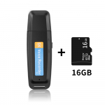 16G/32G minisalvesti diktofon, kaasaskantav USB h&auml;&auml;lepliiats U-disk professionaalne digitaalse helisalvesti tugi TF-kaart 16GB must