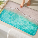 3D Sea Waves vannitoamatt 1tk 48X78CM imav libisemiskindel paks k&auml;sn WC-vaip esiku vaip uksematt 48x78cm