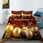 3D j&otilde;uluvoodipesukomplekt, uusaastah&otilde;nguline sisustus, tekikatted, padjap&uuml;&uuml;rid, 2/3 t&uuml;kki, uusaastatuba, pehme magamistoakaunistus UK Single 135x200cm