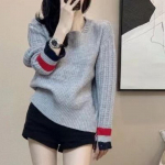 Kampsun Pullover Naiste S&uuml;gistalve V&auml;lir&otilde;ivad Lahedad vintage silmkoelised topid Naiste mood Korea riided kudumid džemprid One size valge