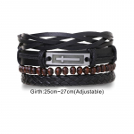 Must 4TK/SET Vintage Cross Beads Reguleeritav k&ouml;is-kett k&auml;ev&otilde;ru Punk punutud m&auml;his randmepaelad meestele Moeehted